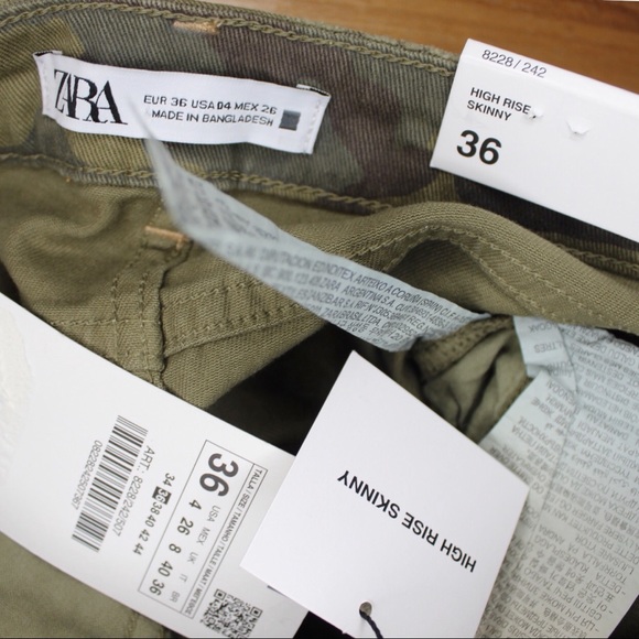 Zara NWT Camouflage High Rise Destroyed Skinny 2 4 - Picture 14 of 14